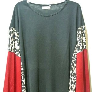 Women's XXL Southern Stitch Waffle Cheetah Shirt